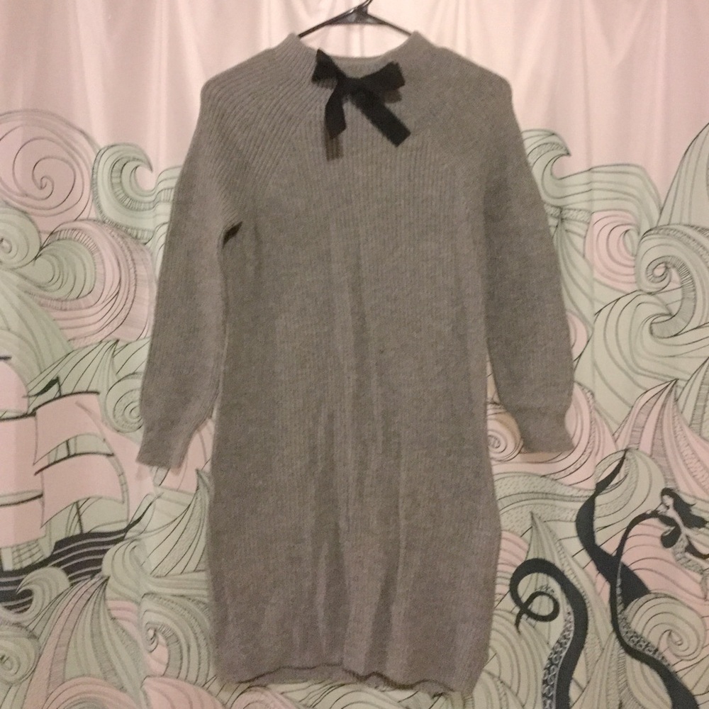 NWT J. Crew Bow Tie Wool Knit Midi Sweater Dress
